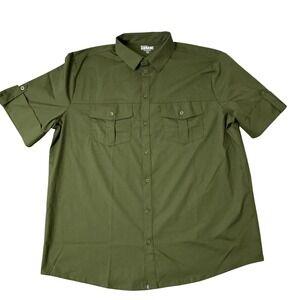Chef Works Urban Collection Mens XL Olive Green Short Sleeve Utility Work Shirt